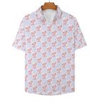 Axolotl Love Women's Collared Pocketless Short Sleeve Shirt