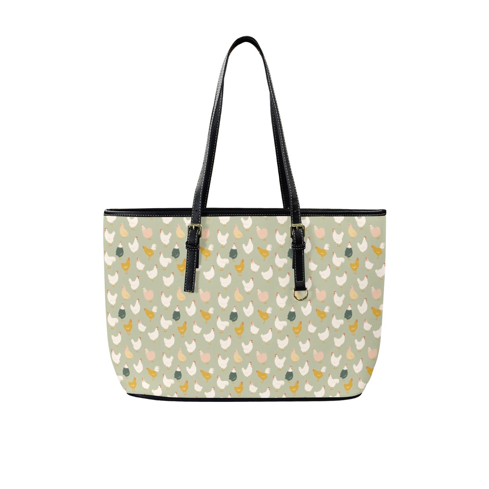 Chicken Life PU Leather Tote Bag Large One Size Leather Tote Bag-Large animal Printed Offshore