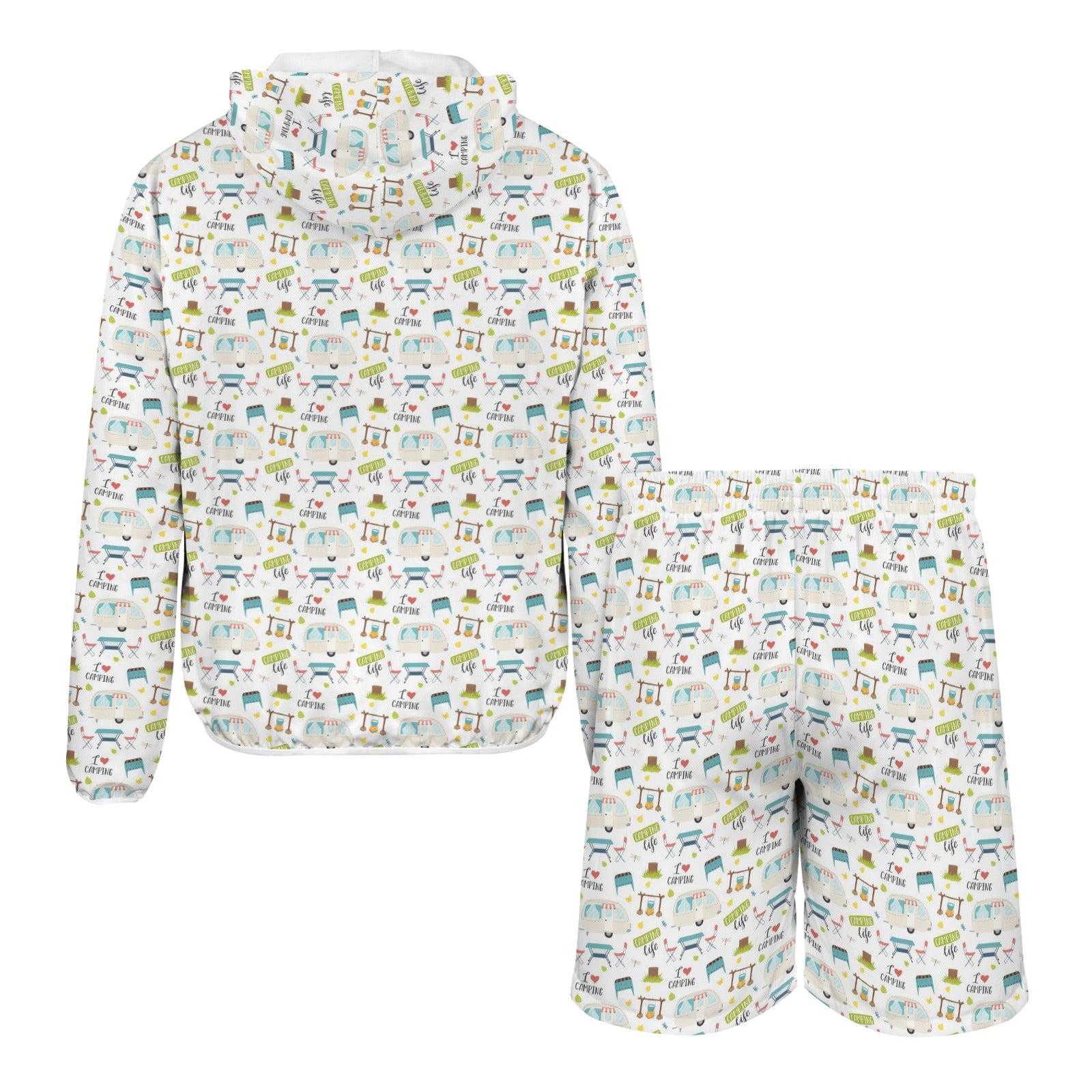 Camping Life Men's Lightweight Sun Hoodie & Shorts Set Men's Lightweight Sun Hoodie & Shorts Printed Offshore