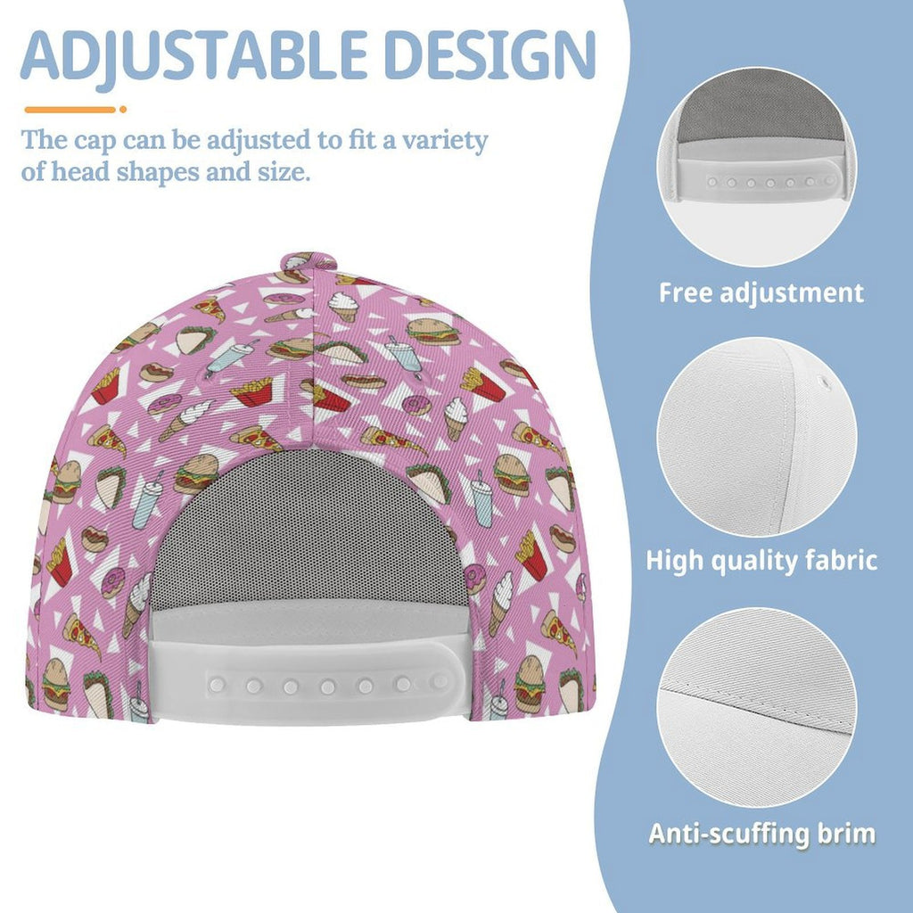 Fast Food Kids Baseball Cap Kids Baseball Hat Food Printed Offshore