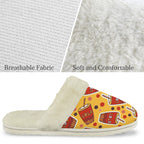 Cola Men's Fur Trim Thick-Sole Indoor Slippers Men's Fur Trimmed Slippers Food Printed Offshore