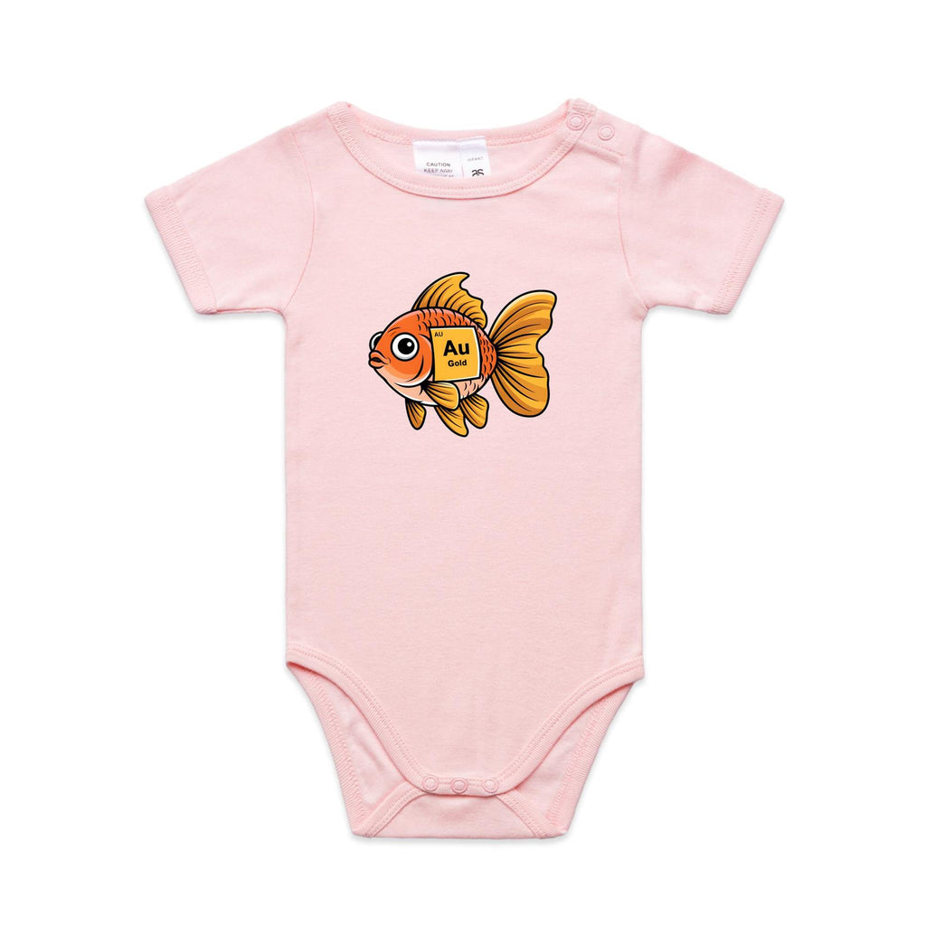 Gold Fish Periodic Table AS Colour Baby Bodysuit