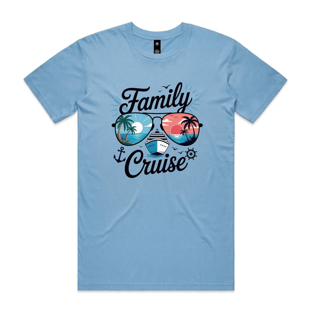 Family Cruise Mens Cruise T-shirt Carolina Blue Mens Cruise T-shirt Cruise Printed In Australia