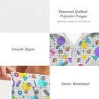 80's Grid Women's Windbreaker Short Set Women's Windbreaker Short Set Printed Offshore Retro