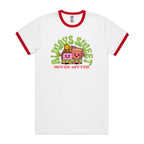 Always Sweet, Never Bitter, Coffee And Cake - Staple Ringer Tee White Red Ringer T-Shirt Coffee Food Printed In Australia