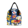 Blue Comic Book Zipper Lunch Bag One Size Zipper Lunch Bag Printed Offshore