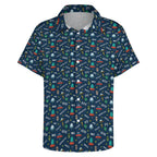 UFO's And Aliens Women's Collared Pocketless Short Sleeve Shirt
