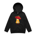UFO, Here For The Cats - Kids Hoodie Black Kids Hoodie Printed In Australia