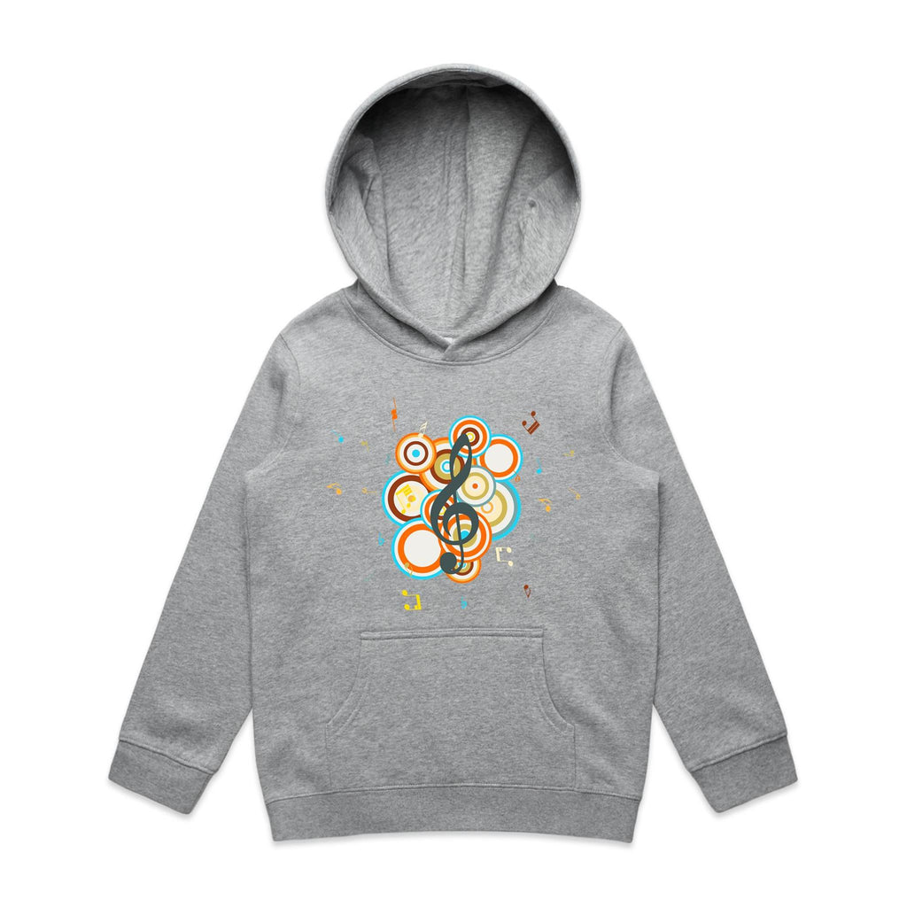 Funky Music - Kids Hoodie Grey Marle Kids Hoodie Printed In Australia