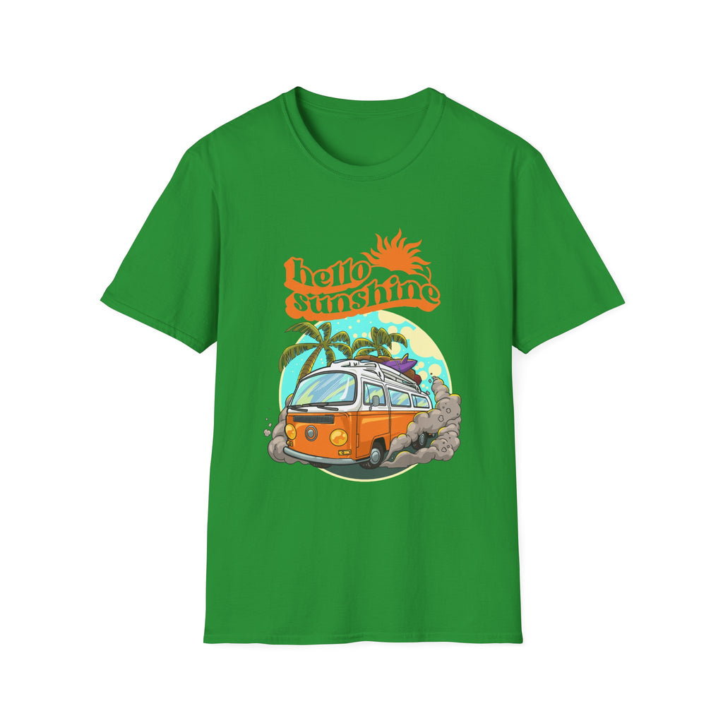 Hello Sunshine, Beach Van - Unisex Softstyle T-Shirt