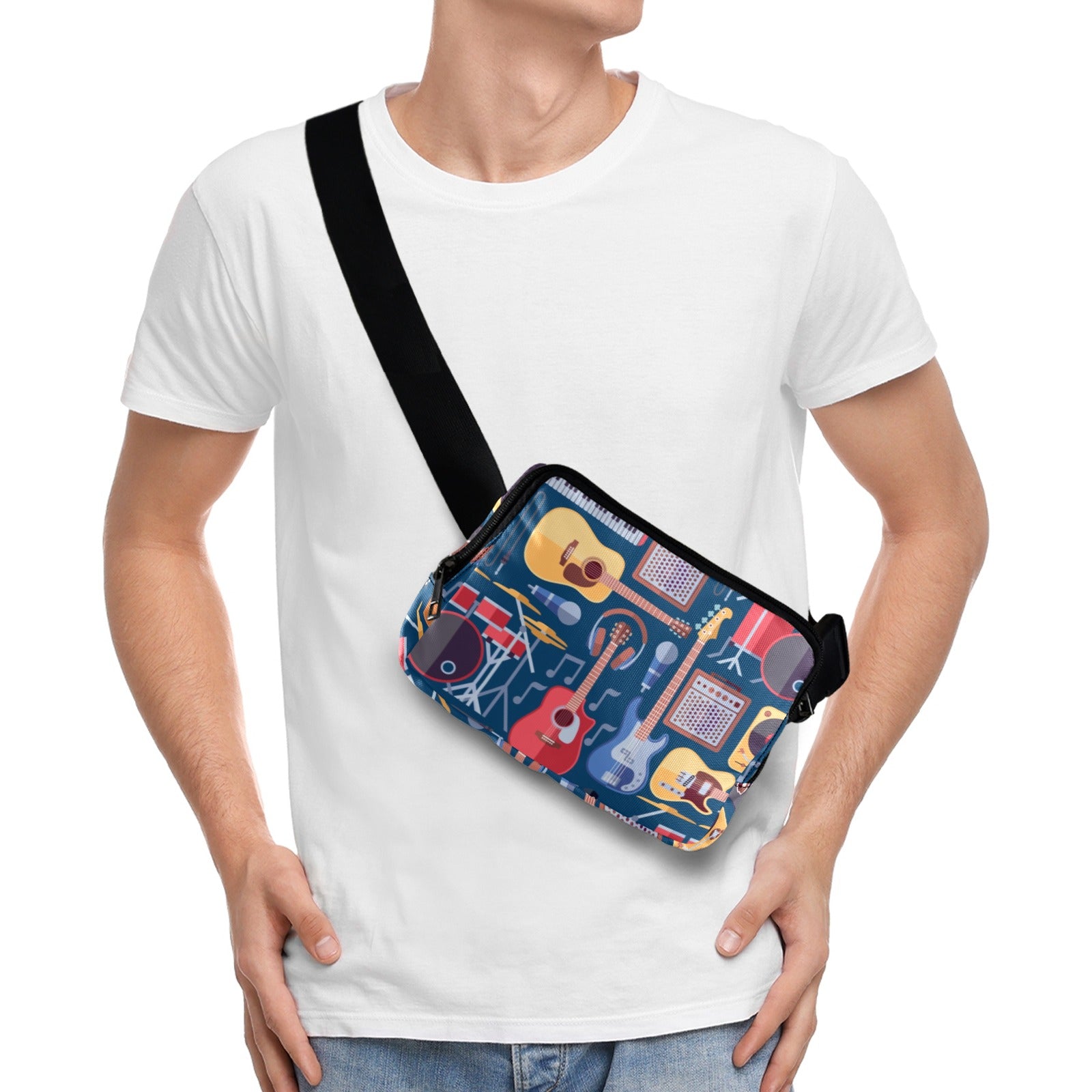Music Instruments Blue - Belt Bag