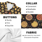 Round Pizzas On Black - Men's Short Sleeve Hawaiian Shirt