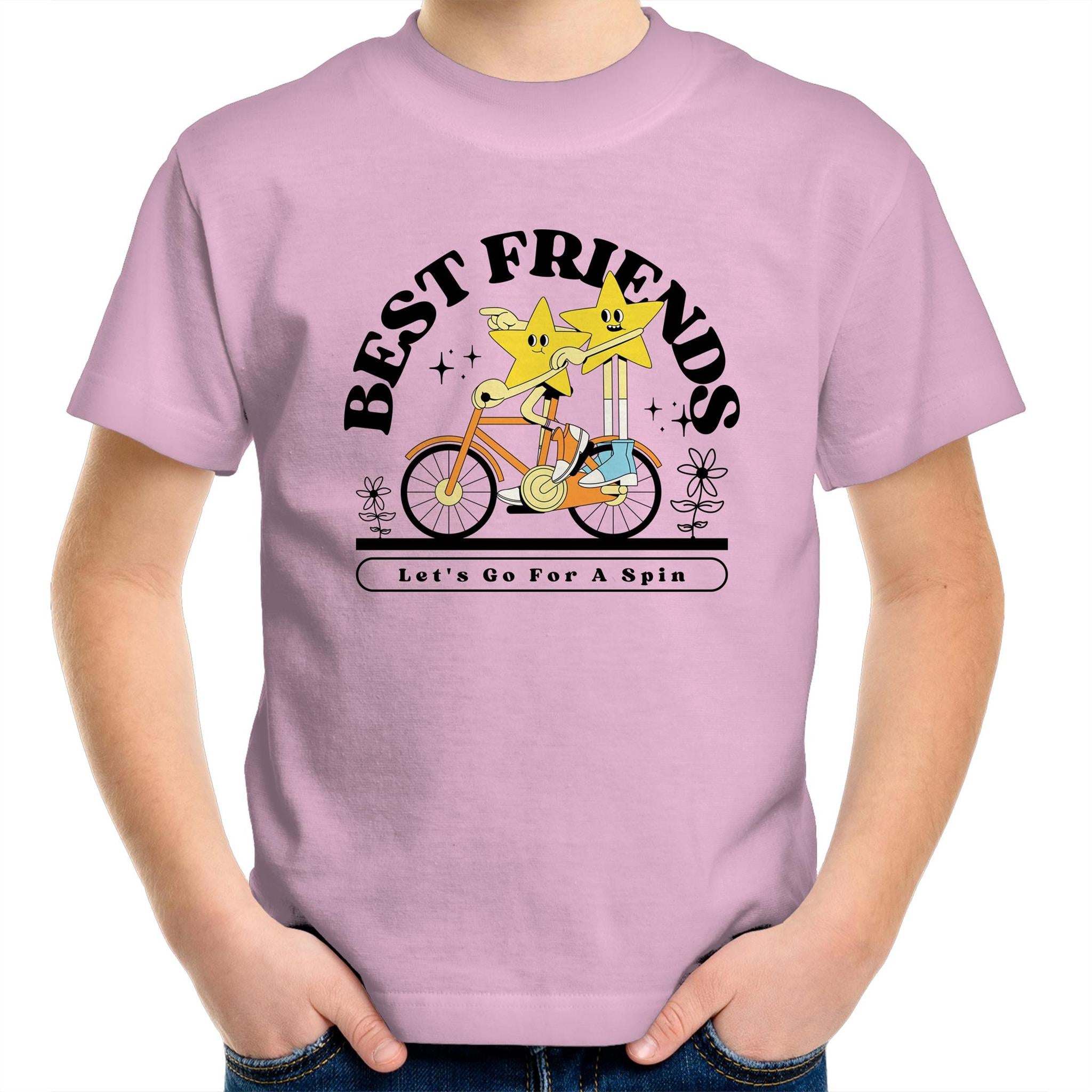 Best Friends - Kids Youth T-Shirt Pink Kids Youth T-shirt Printed In Australia