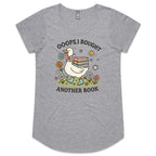 Oops, I Bought Another Book - Womens Scoop Neck T-Shirt Grey Marle Womens Scoop Neck T-shirt animal Printed In Australia Reading