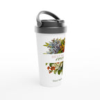 Personalised - Best Mum Ever, Flowers - White 15oz Stainless Steel Travel Mug Personalised Travel Mug Globally Fulfilled Mum Plants