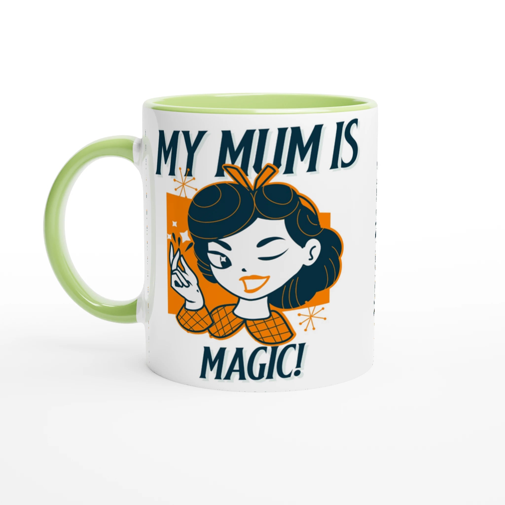 Personalise - My Mum Is Magic - White 11oz Ceramic Mug Ceramic Green Personalised Mug customise Globally Fulfilled Mum personalise