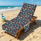 Video Game Beach Chair Towel Cover with Side Pockets