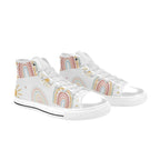Pastel Rainbows - Kids High Top Canvas Shoes