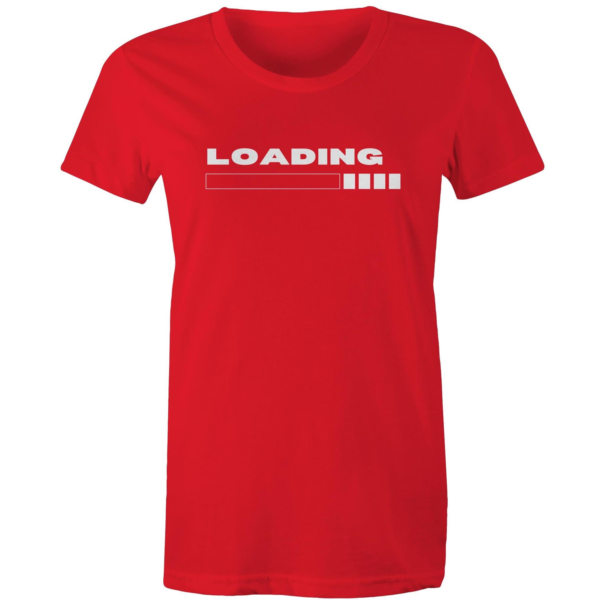 Loading - Womens T-shirt Red Womens T-shirt Printed In Australia Tech