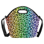 Rainbow Leopard Print Neoprene Lunch Bag/Large (Model 1669) Neoprene Lunch Bag animal Printed Offshore