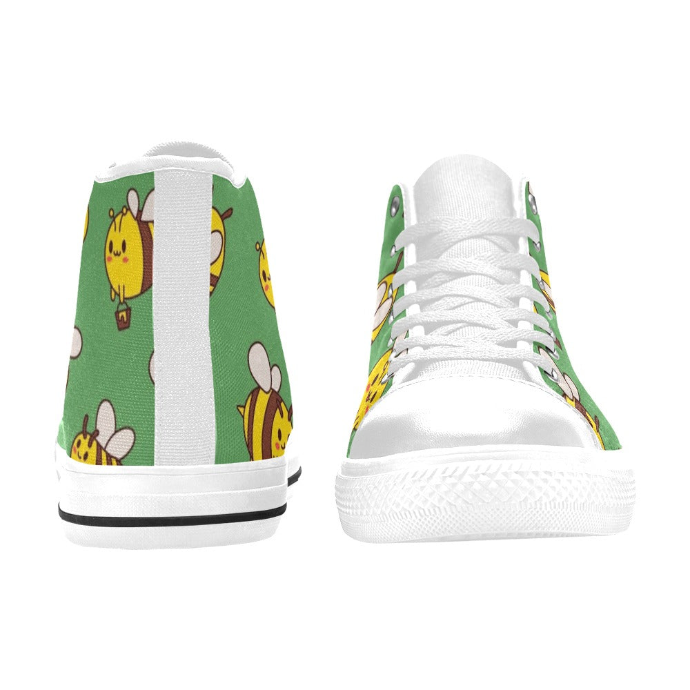 Busy Bees Men's High Top Canvas Shoes Men's Classic High Top Canvas Shoes animal Printed Offshore