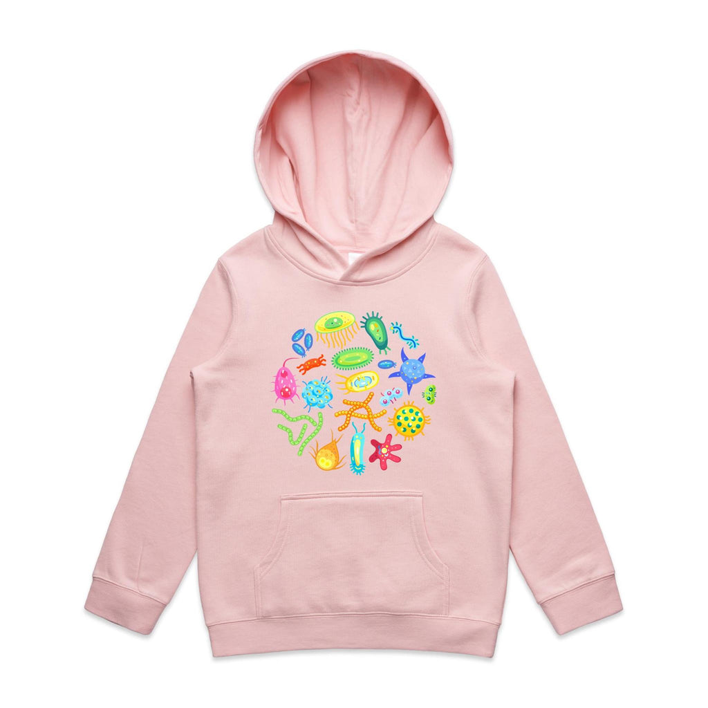 Under The Microscope - Kids Hoodie Pink Kids Hoodie Printed In Australia