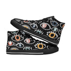 Eyes On Black  Kids High Top Canvas Shoes