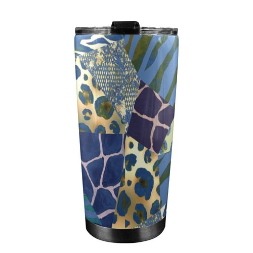 Animal Mosaic - 20oz Mobile Tumbler with Lid (Black Lock) 20oz Travel Mug Printed Offshore