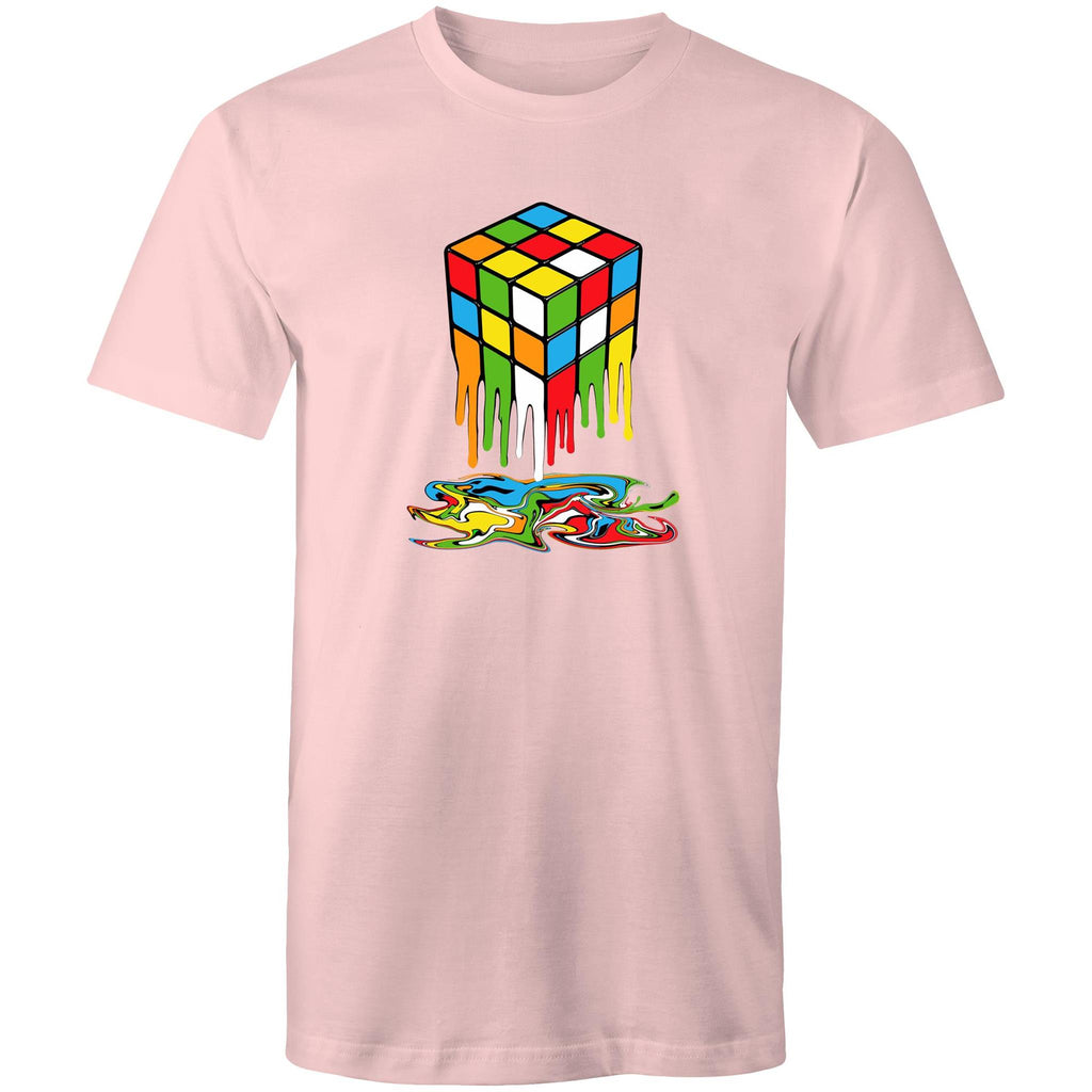 Melting Game Cube - Mens T-Shirt Pink Mens T-shirt Games