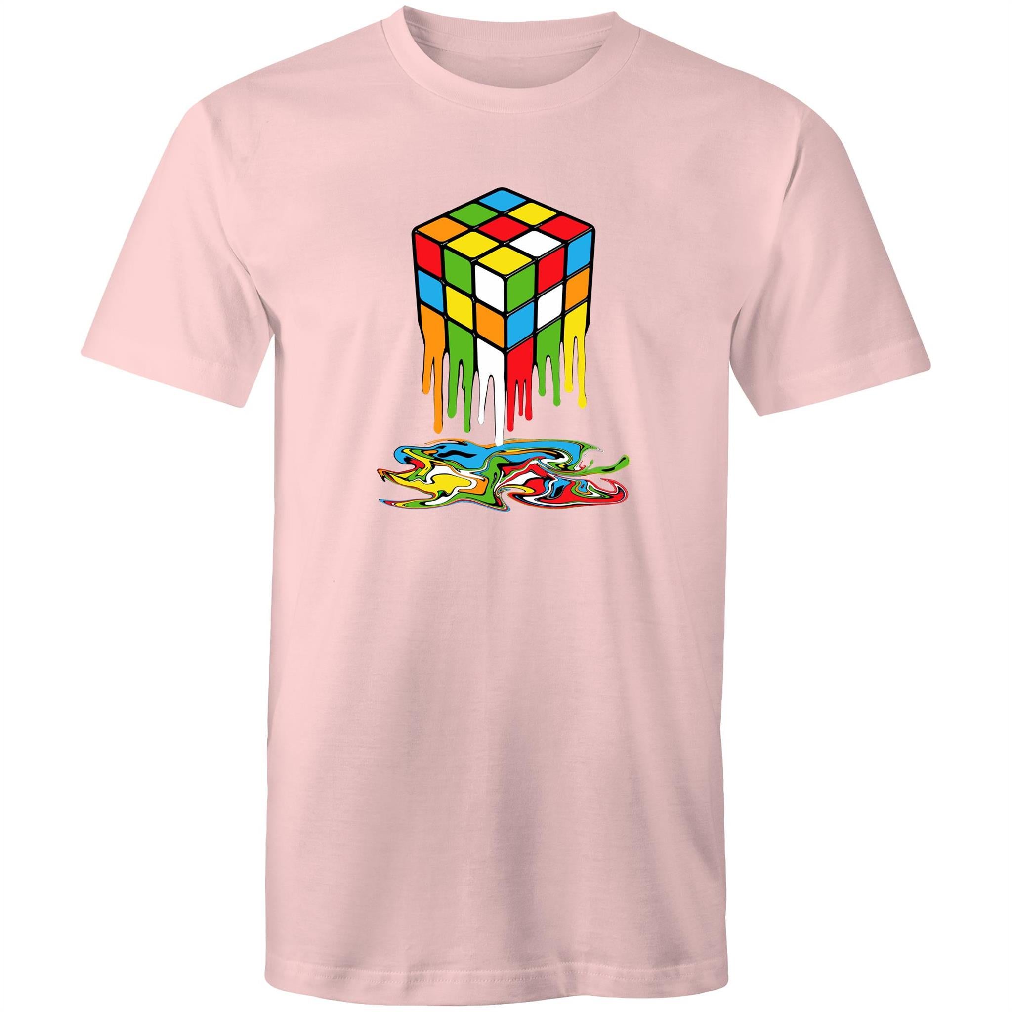 Melting Game Cube - Mens T-Shirt Pink Mens T-shirt Games