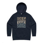 Keep Life Simple - Womens Hoodie Navy Womens Hoodie Printed In Australia