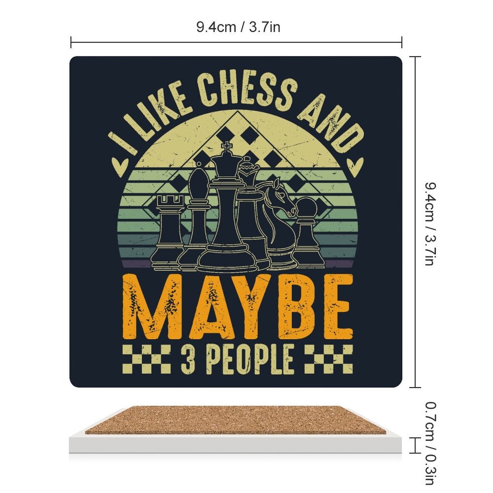 I Like Chess And Maybe Three People - Ceramic Coasters (Square) Ceramic Coasters Chess Games Printed Offshore