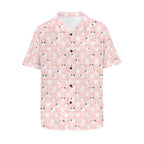 Pink Cats Men's Short Sleeve Hawaiian Shirt Men's Hawaiian Shirt (New) animal Printed Offshore