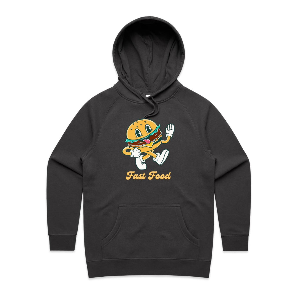 Fast Food - Womens Hoodie Coal Womens Hoodie Food Printed In Australia