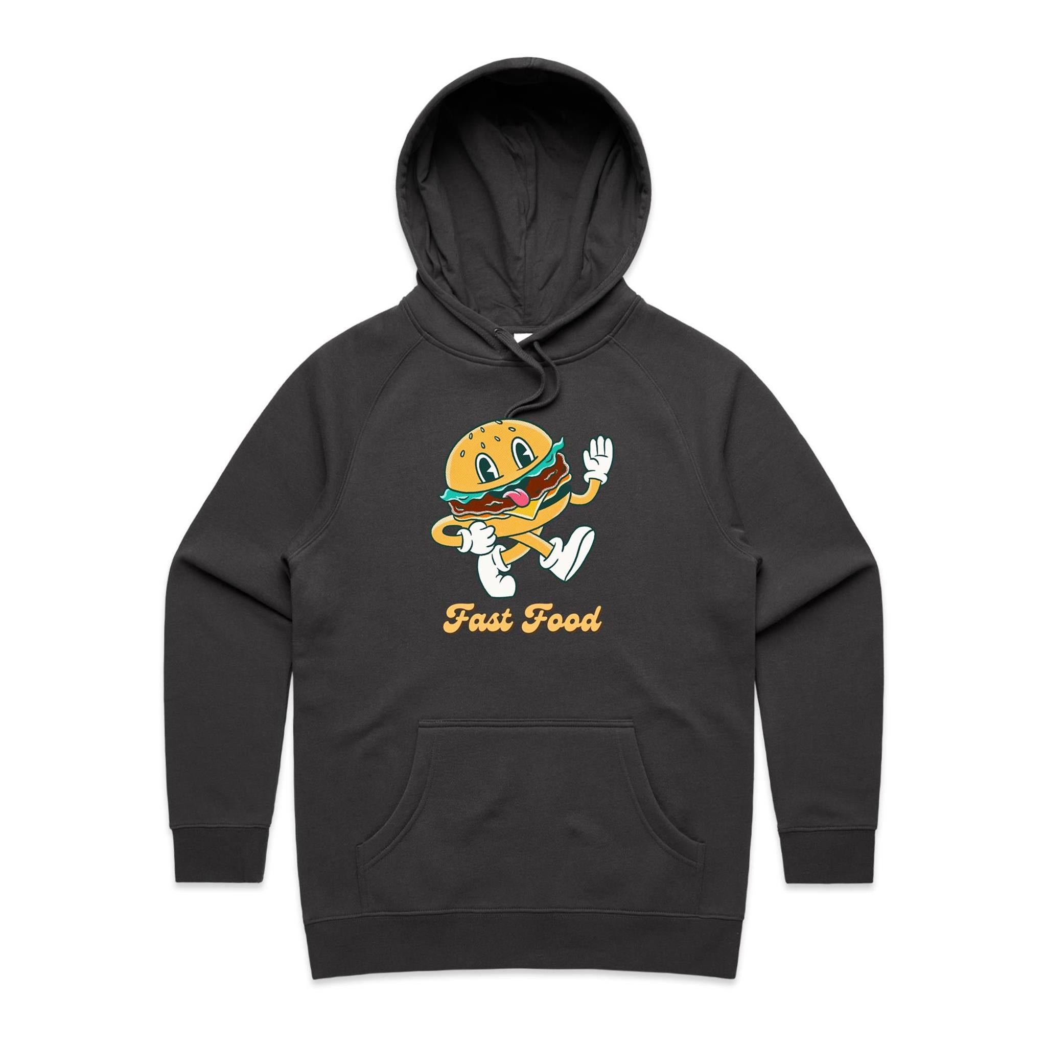 Fast Food - Womens Hoodie Coal Womens Hoodie Food Printed In Australia