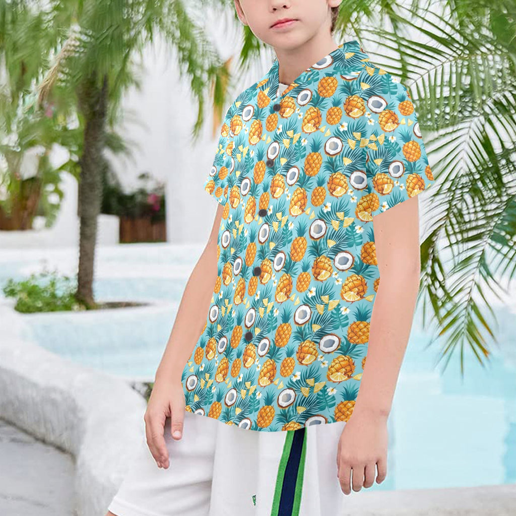 Pineapple Coconut Senior Kids Hawaiian Shirt