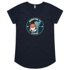 Addicted To Coffee - Womens Scoop Neck T-Shirt Navy Womens Scoop Neck T-shirt Coffee Printed In Australia