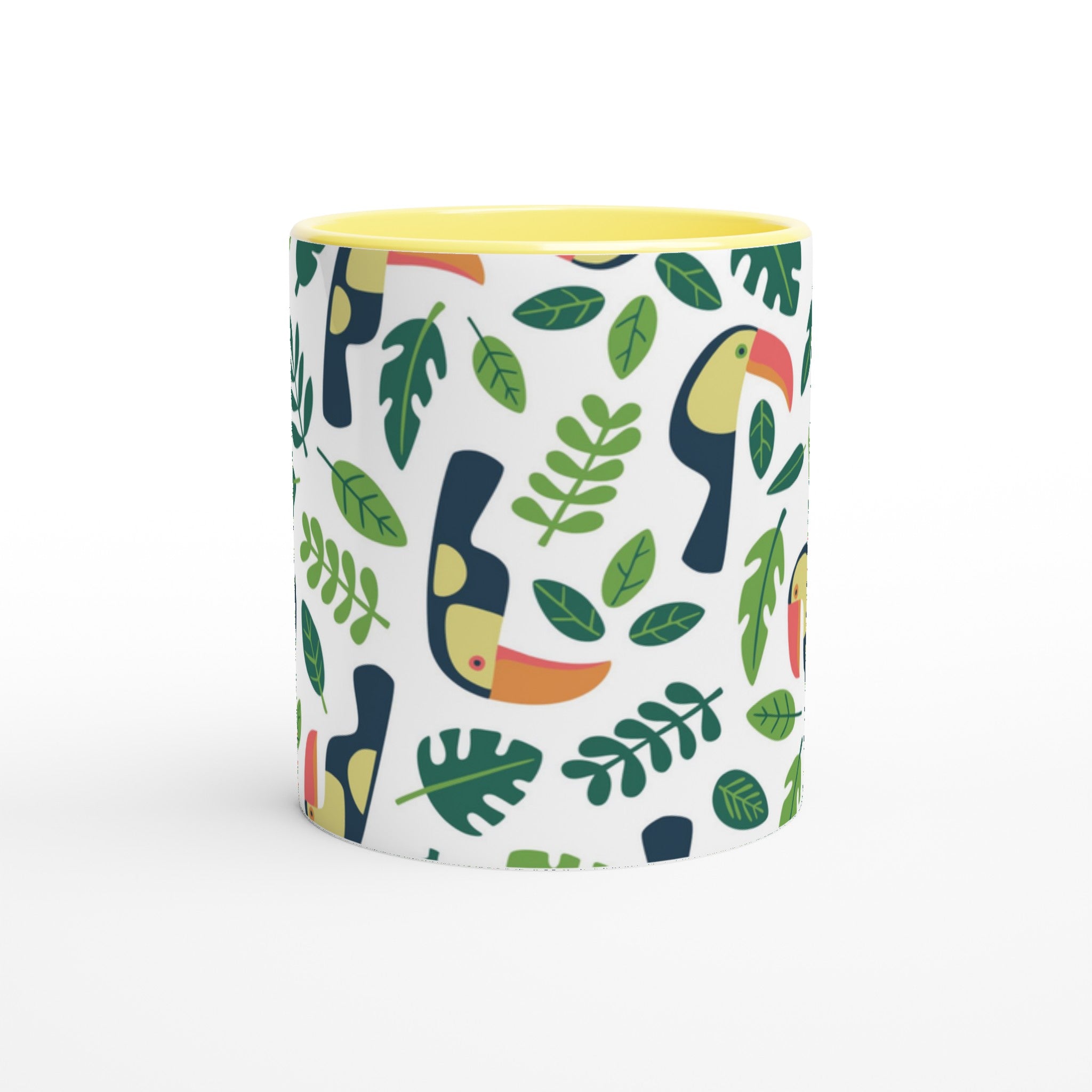 Toucans - White 11oz Ceramic Mug with Colour Inside Colour 11oz Mug Globally Fulfilled