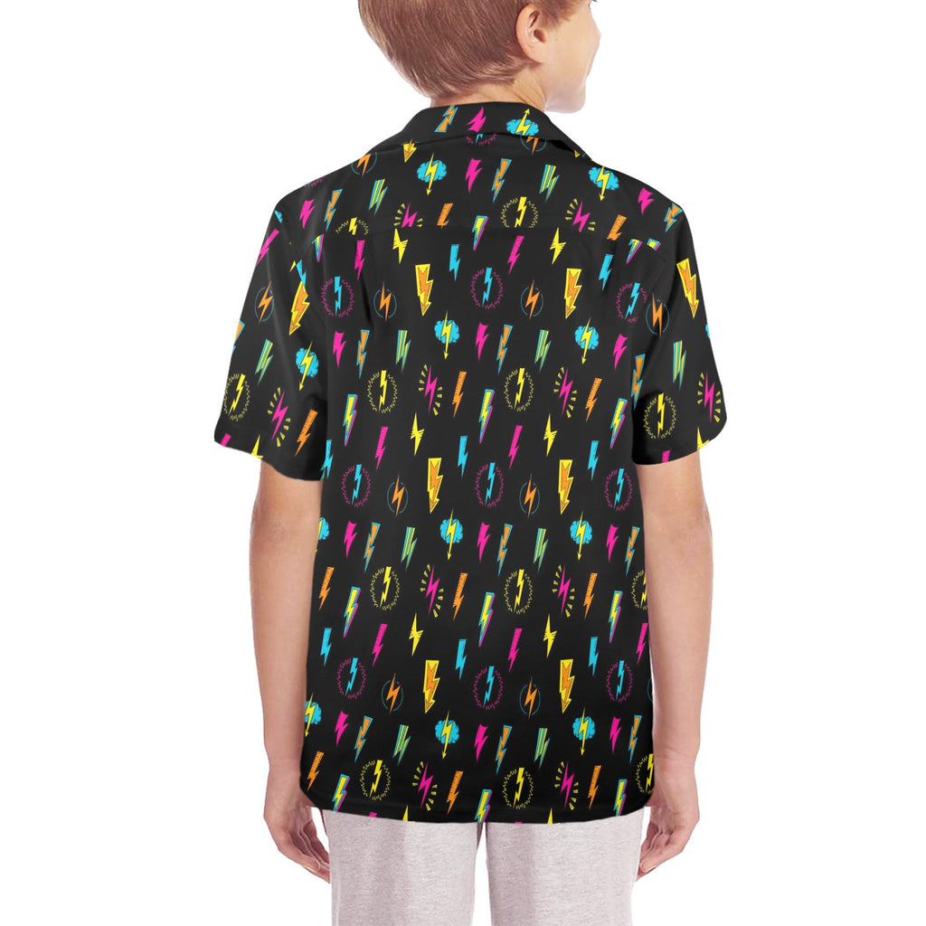 Fun Lightning Senior Kids Hawaiian Shirt Senior Kids Hawaiian Shirt 8-15 comic Printed Offshore