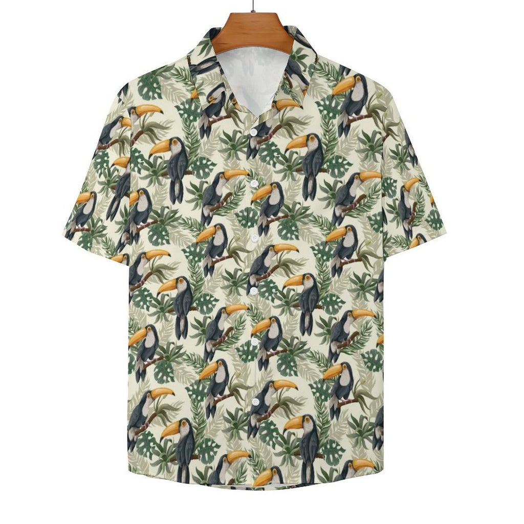 Toucan Jungle Women's Collared Pocketless Short Sleeve Shirt