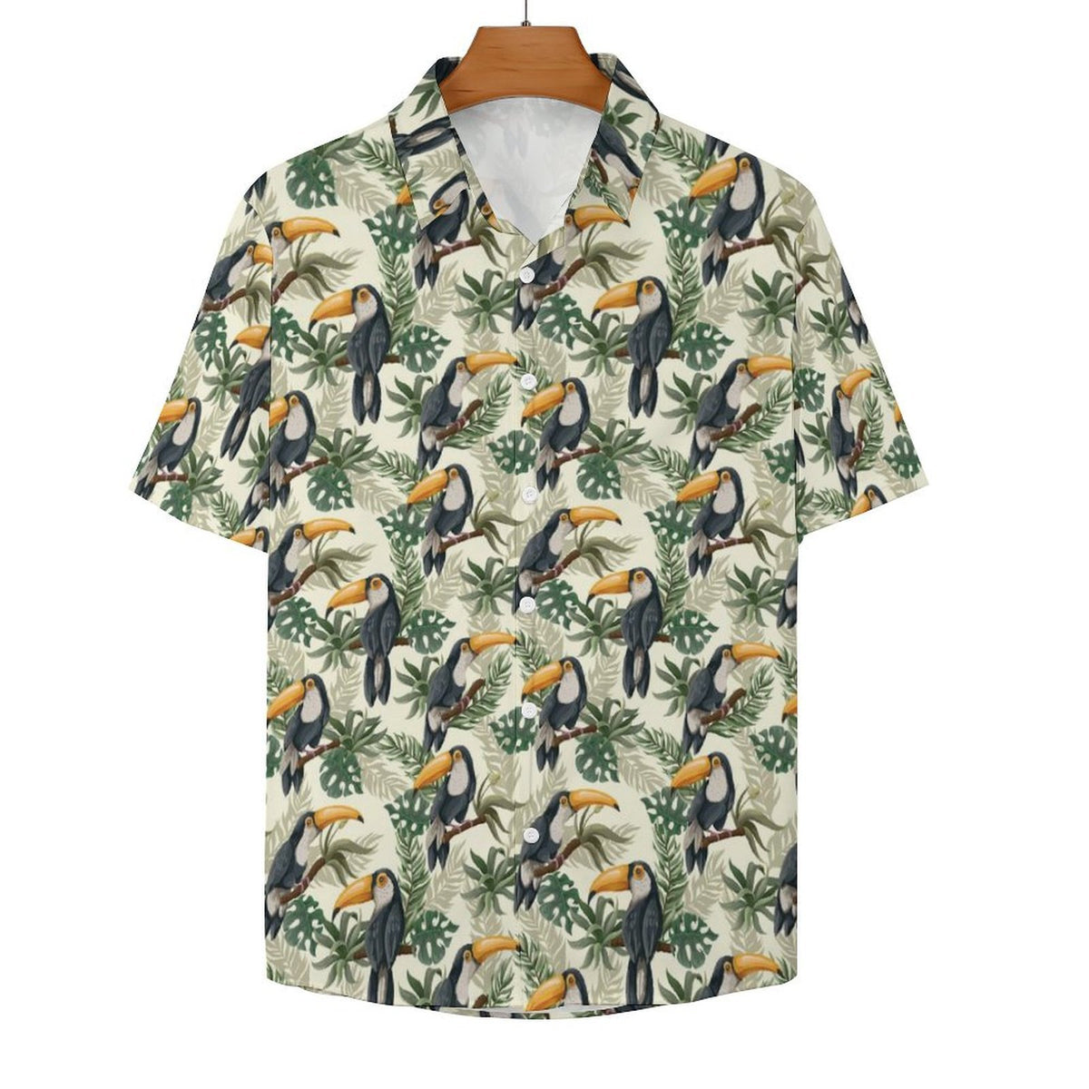 Toucan Jungle Women's Collared Pocketless Short Sleeve Shirt