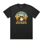 Never Underestimate An Old Man With A Drum Set - AS Colour Heavy Faded Tee