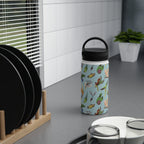 Parrots, Beautiful Colourful Birds Stainless Steel Water Bottle, Handle Lid Stainless Steel Water Bottle With Handle Lid Birds Globally Fulfilled