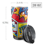 Comic Book - 20oz Mobile Tumbler with Lid (Black Lock) 20oz Travel Mug comic Printed Offshore