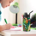 Tropical Jungle Animals - Kids Water Bottle with Chug Lid (12 oz) Kids Water Bottle with Chug Lid animal Printed Offshore