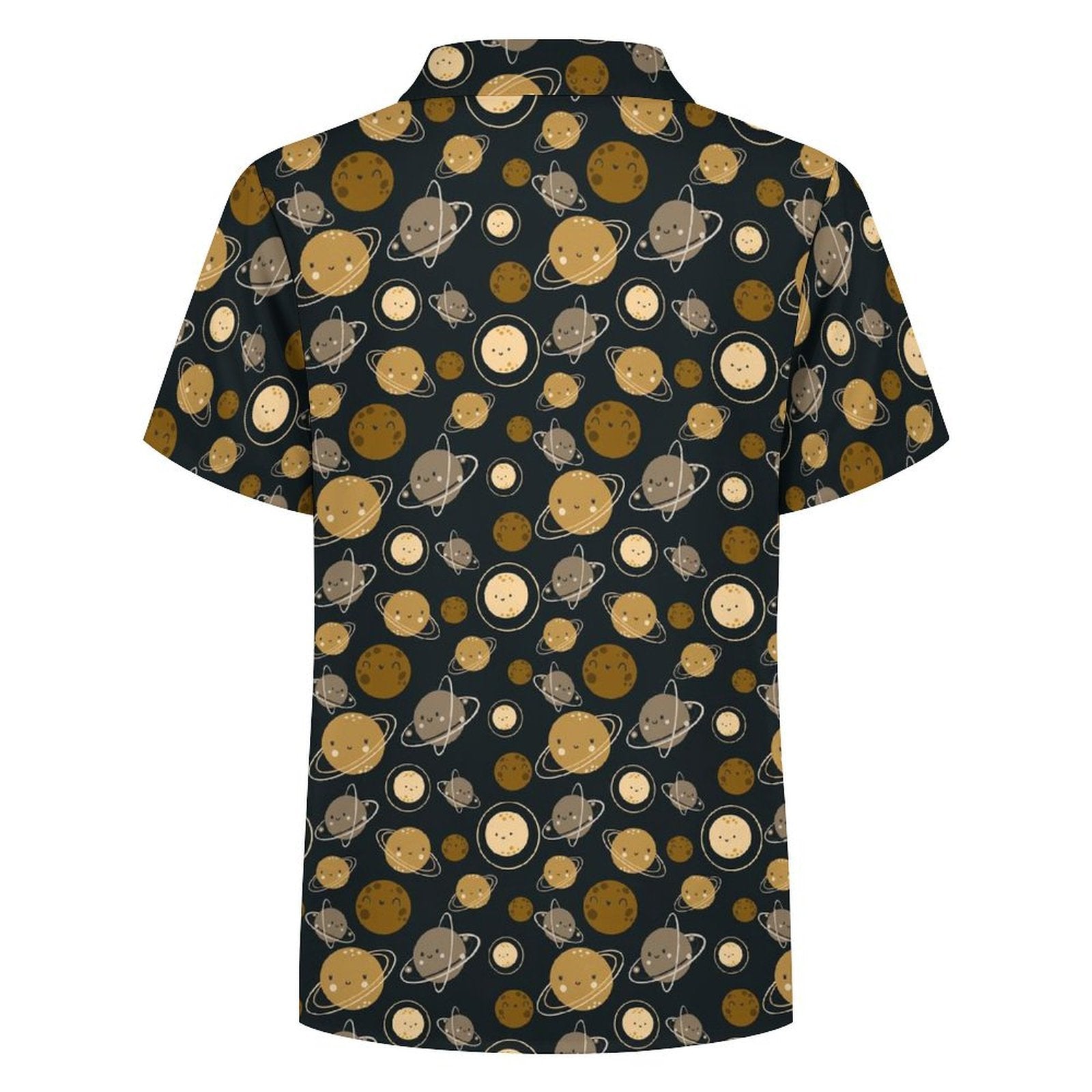 Planets Kids Youth Short Sleeve Button Up Shirt
