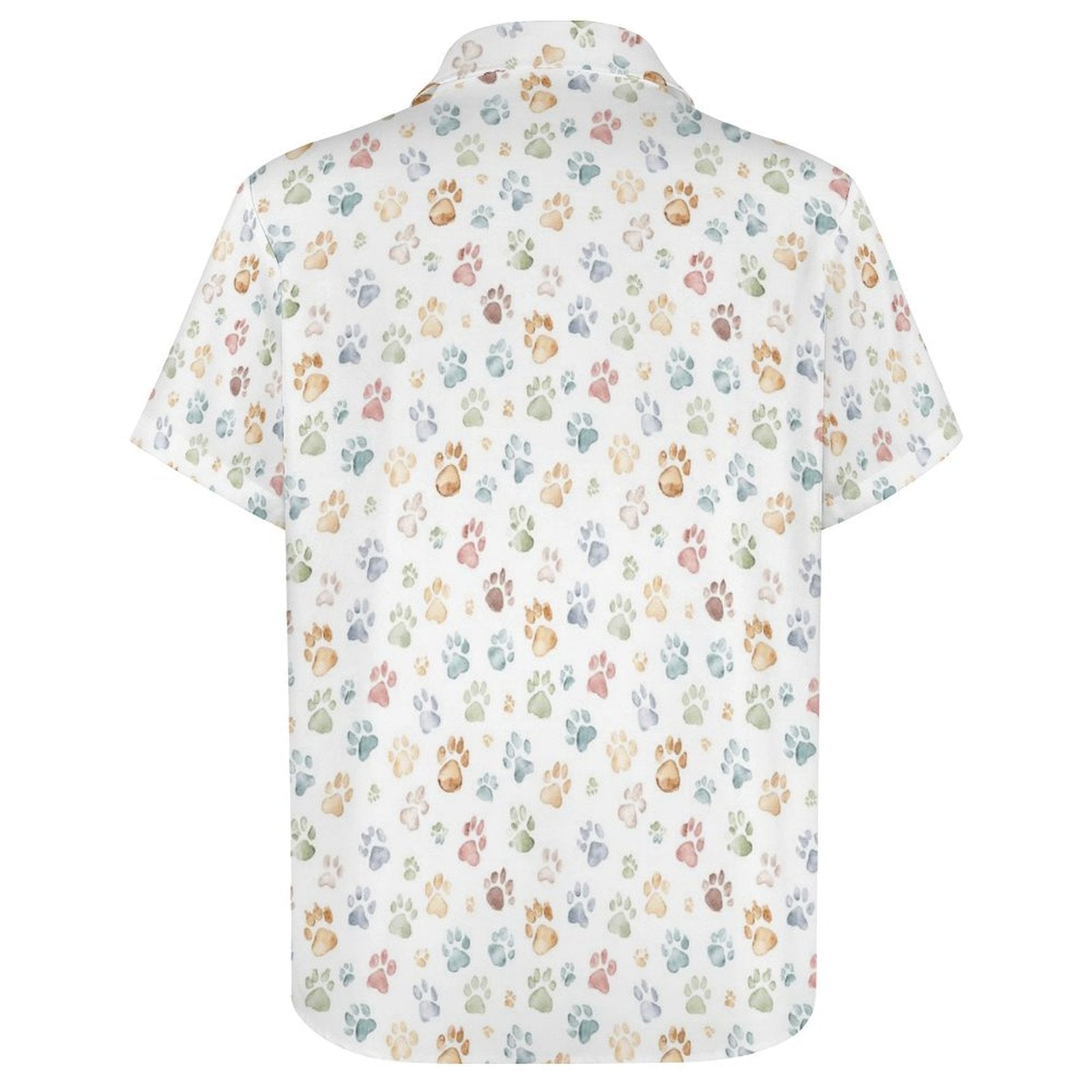 Paw Print Women's Short-Sleeve Button Up Shirt Women's Short-Sleeve Button Up Shirt animal Printed Offshore