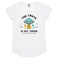 The Truth Is Out There, UFO Women's AS Colour Scoop Neck T-Shirt White Womens Scoop Neck T-shirt Printed In Australia Sci Fi
