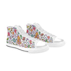 Hippy Butterfly And Flowers - Kids' High Top Canvas Shoes Kids High Top Canvas Shoes Printed Offshore Retro