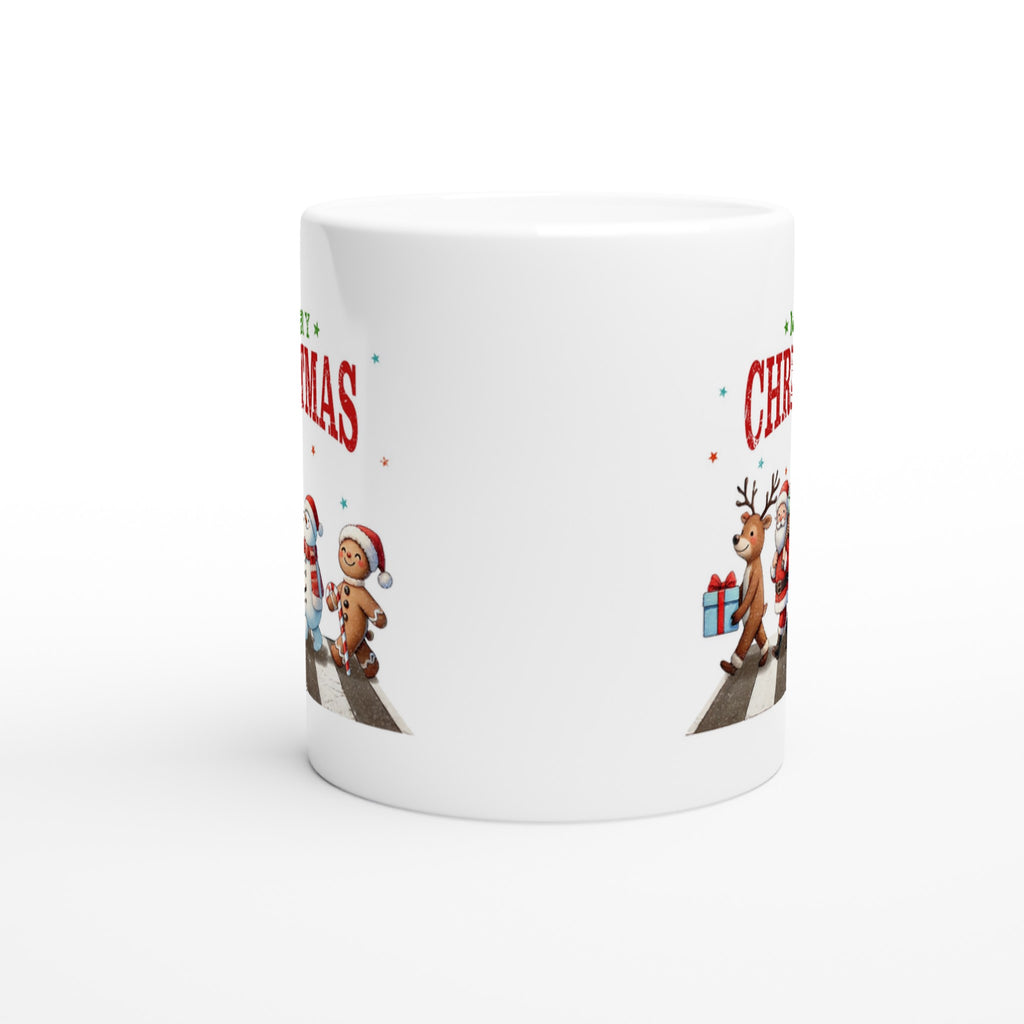 Fab Four, Merry Christmas - White 11oz Ceramic Mug Christmas Mug Globally Fulfilled
